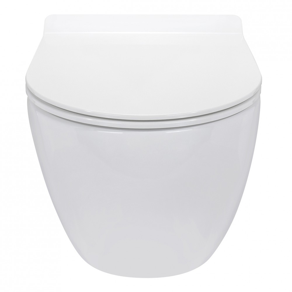Cuvette WC avec réservoir semi-bas et abattant blanc – Hauteur