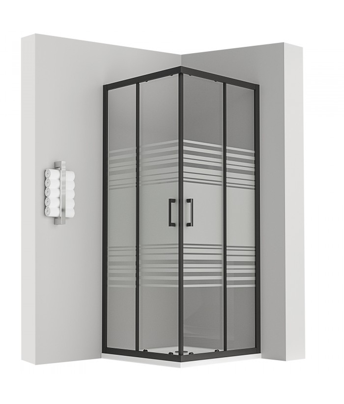 GINA Porte de douche battante hauteur 180 cm verre et aluminium
